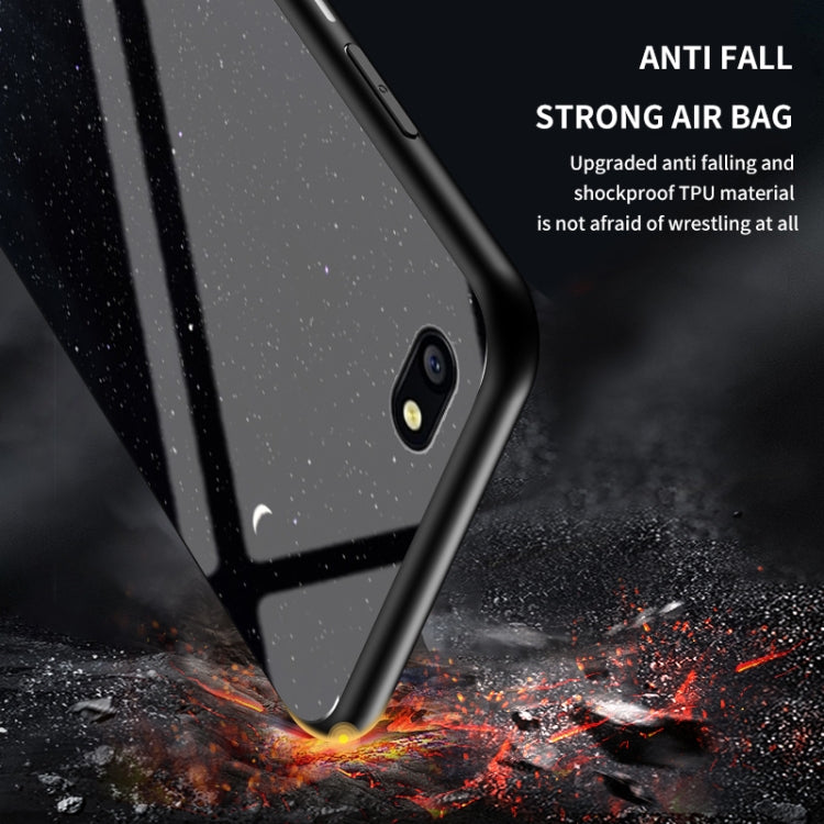 For OPPO A77 / F3 Starry Sky Painted Tempered Glass TPU Shockproof Protective Case