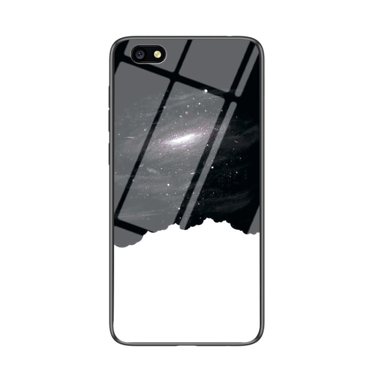 For OPPO A77 / F3 Starry Sky Painted Tempered Glass TPU Shockproof Protective Case