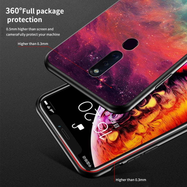 For OPPO F11 Pro Starry Sky Painted Tempered Glass TPU Shockproof Protective Case