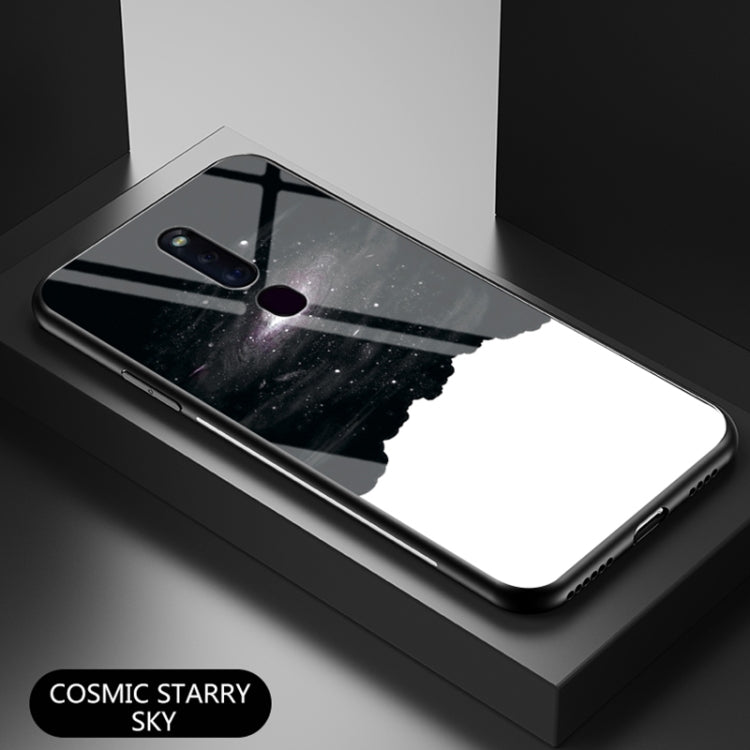 For OPPO F11 Pro Starry Sky Painted Tempered Glass TPU Shockproof Protective Case