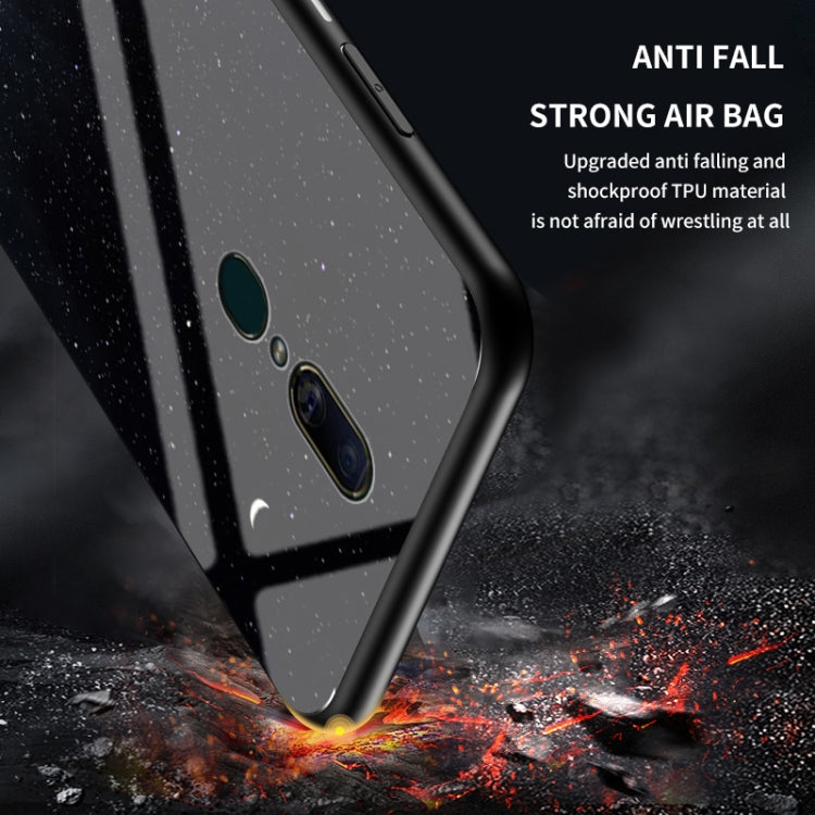 For OPPO F11 Starry Sky Painted Tempered Glass TPU Shockproof Protective Case