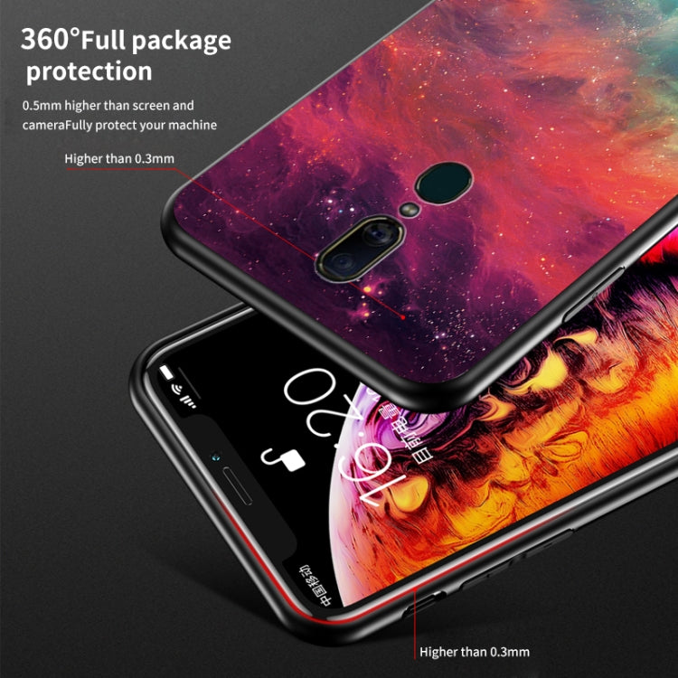 For OPPO F11 Starry Sky Painted Tempered Glass TPU Shockproof Protective Case