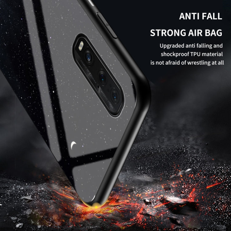 For OPPO Find X2 Starry Sky Painted Tempered Glass TPU Shockproof Protective Case