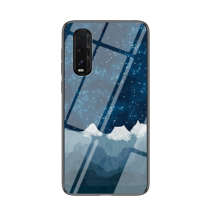 For OPPO Find X2 Starry Sky Painted Tempered Glass TPU Shockproof Protective Case