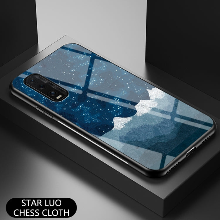 For OPPO Find X2 Starry Sky Painted Tempered Glass TPU Shockproof Protective Case