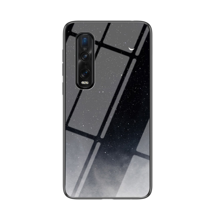 For OPPO Find X2 Pro Starry Sky Painted Tempered Glass TPU Shockproof Protective Case