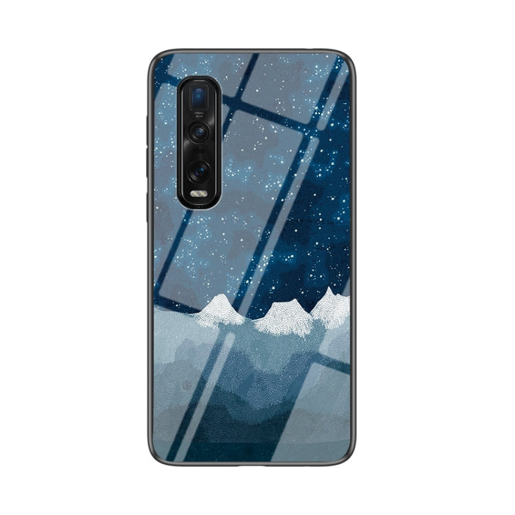 For OPPO Find X2 Pro Starry Sky Painted Tempered Glass TPU Shockproof Protective Case