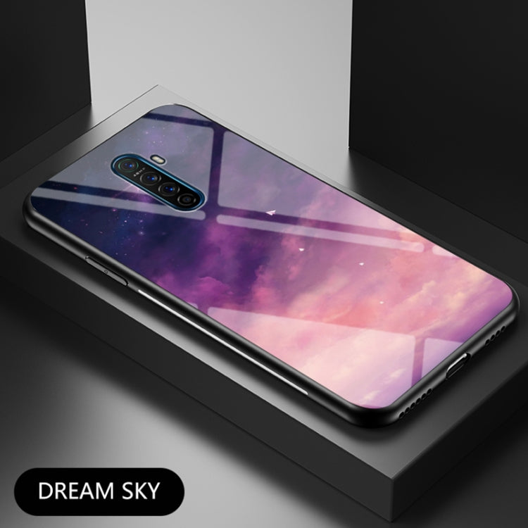For OPPO Realme X2 Pro Starry Sky Painted Tempered Glass TPU Shockproof Protective Case
