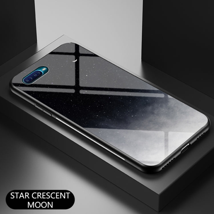 For OPPO Reno A Starry Sky Painted Tempered Glass TPU Shockproof Protective Case