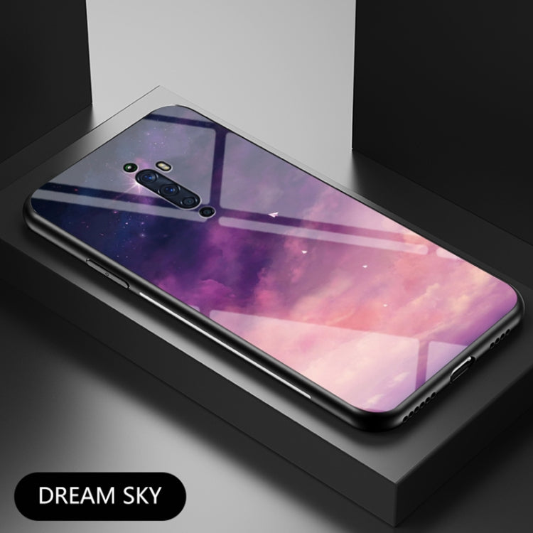 For OPPO Reno2 Z Starry Sky Painted Tempered Glass TPU Shockproof Protective Case