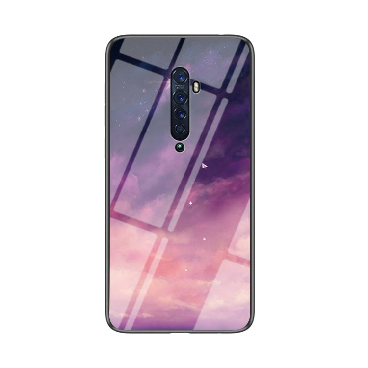For OPPO Reno2 Starry Sky Painted Tempered Glass TPU Shockproof Protective Case