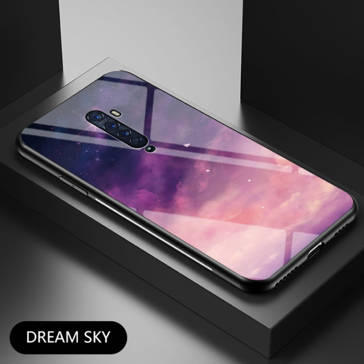 For OPPO Reno2 Starry Sky Painted Tempered Glass TPU Shockproof Protective Case