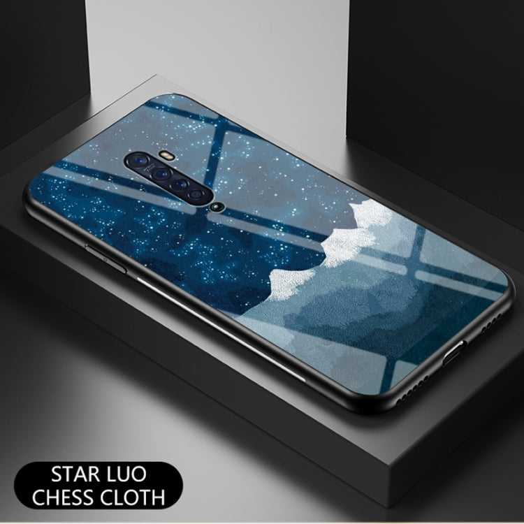 For OPPO Reno2 Starry Sky Painted Tempered Glass TPU Shockproof Protective Case