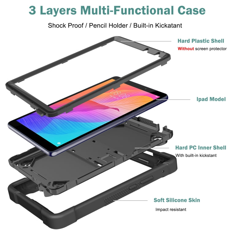 For Huawei MatePad T8 Silicone + PC Shockproof Protective Case with Holder