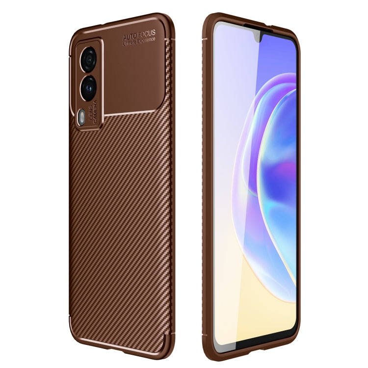 For vivo v21e 5G Carbon Fiber Texture Shockproof TPU Case