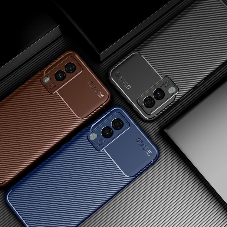 For vivo v21e 5G Carbon Fiber Texture Shockproof TPU Case