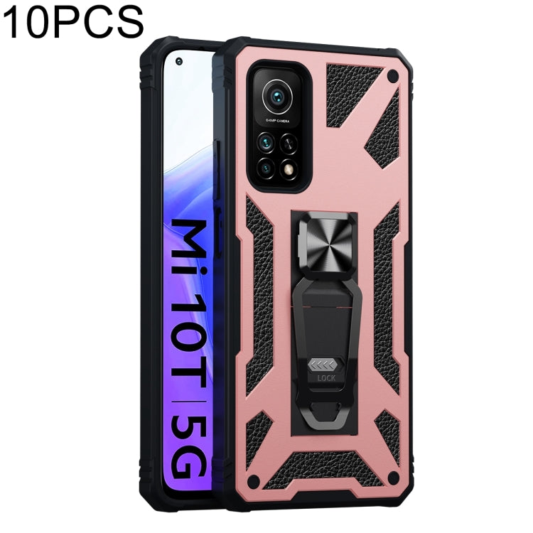For Xiaomi Mi 10T 5G 10 PCS Variety Armor TPU + PC Shockproof Magnetic Protective Case with Folding Clip Holder
