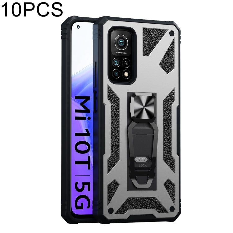 For Xiaomi Mi 10T 5G 10 PCS Variety Armor TPU + PC Shockproof Magnetic Protective Case with Folding Clip Holder