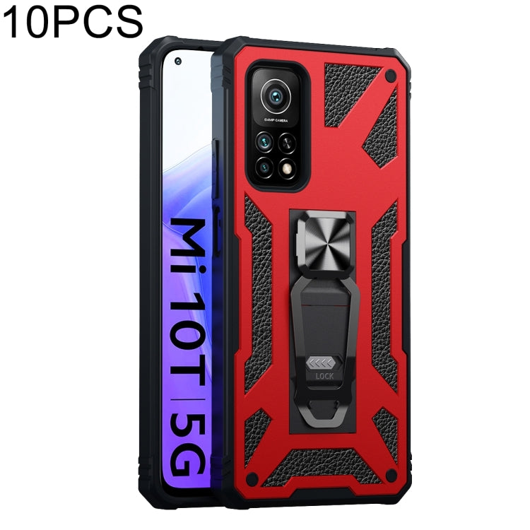 For Xiaomi Mi 10T 5G 10 PCS Variety Armor TPU + PC Shockproof Magnetic Protective Case with Folding Clip Holder
