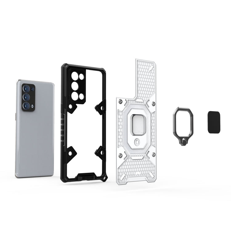 For OPPO Reno6 Pro+ 5G Space PC + TPU Ring Holder Protective Case