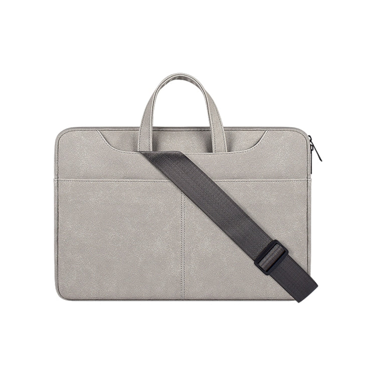 ST06SDJ Frosted PU Business Laptop Bag with Detachable Shoulder Strap, Size:14.1-15.4 inch