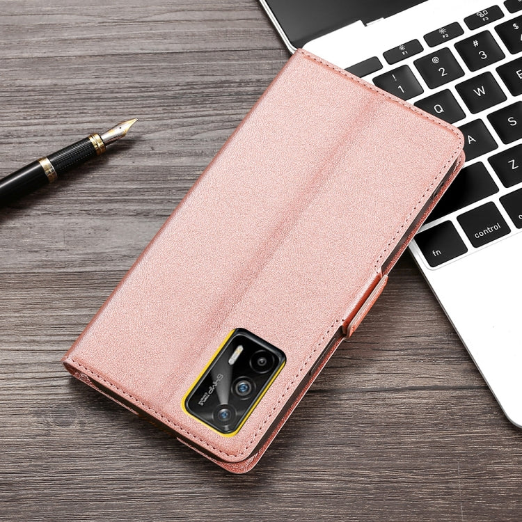 For OPPO Realme GT 5G / Realme Q3 Pro 5G Ultra-thin Voltage Side Buckle PU + TPU Horizontal Flip Leather Case with Holder & Card Slot