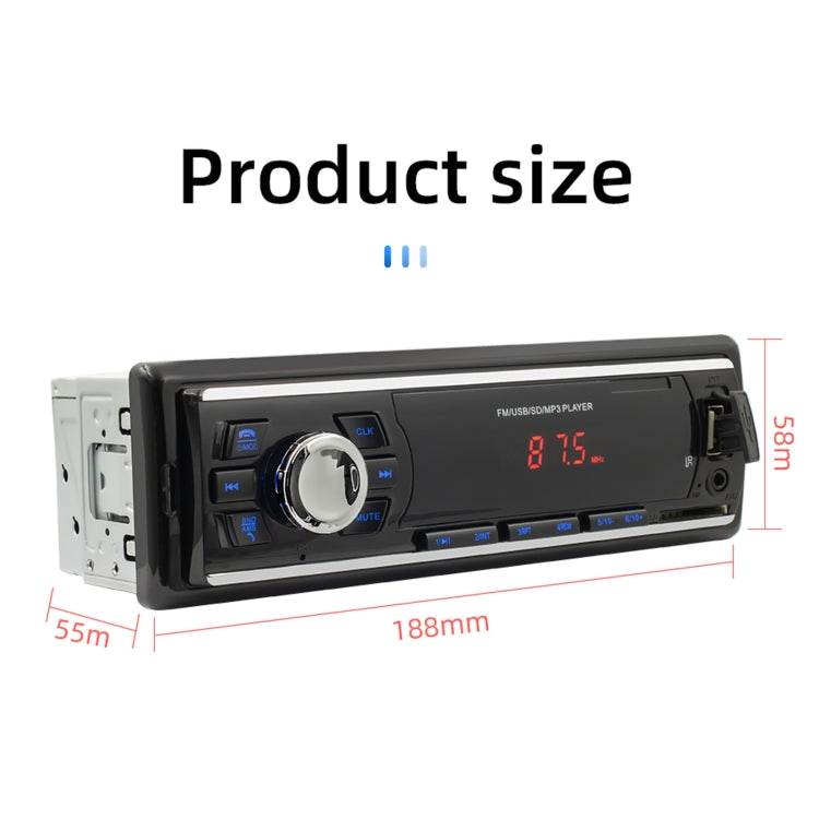 6249 Car MP3 Audio Player, Support Bluetooth Hand-free Calling / FM / USB / SD Card / AUX
