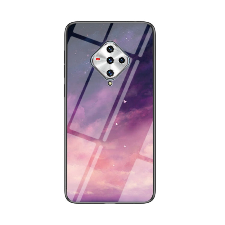 For vivo X50e Starry Sky Painted Tempered Glass TPU Shockproof Protective Case