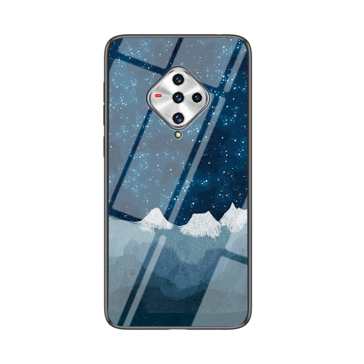 For vivo X50e Starry Sky Painted Tempered Glass TPU Shockproof Protective Case