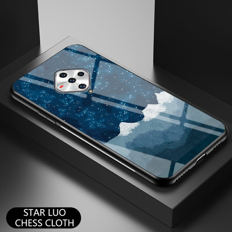 For vivo X50e Starry Sky Painted Tempered Glass TPU Shockproof Protective Case