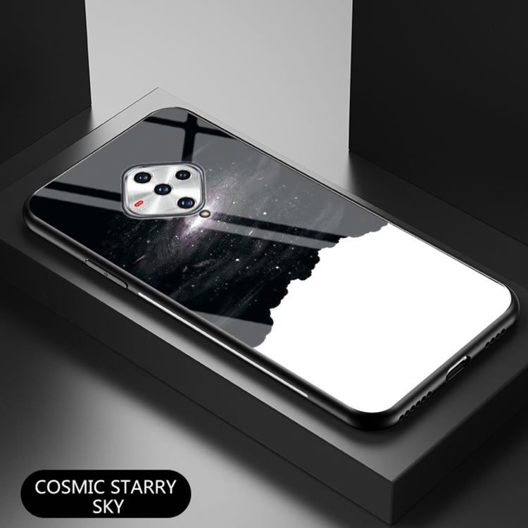 For vivo X50e Starry Sky Painted Tempered Glass TPU Shockproof Protective Case