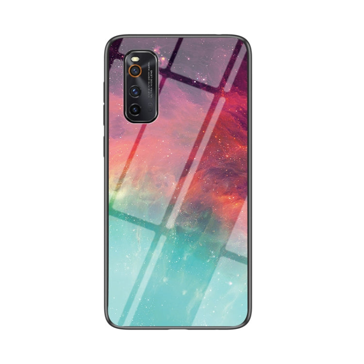 For vivo iQOO Neo3 5G Starry Sky Painted Tempered Glass TPU Shockproof Protective Case