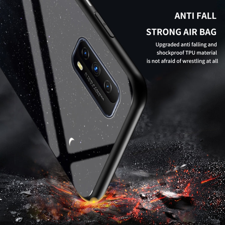 For vivo iQOO Z1x Starry Sky Painted Tempered Glass TPU Shockproof Protective Case