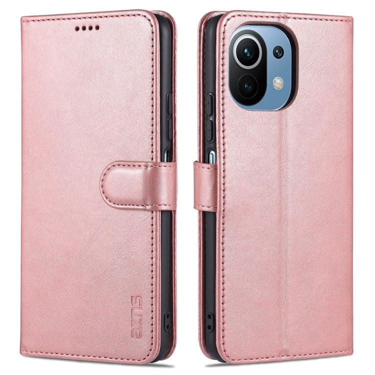 For Xiaomi Mi 11 Lite AZNS Skin Feel Calf Texture Horizontal Flip Leather Case with Card Slots & Holder & Wallet