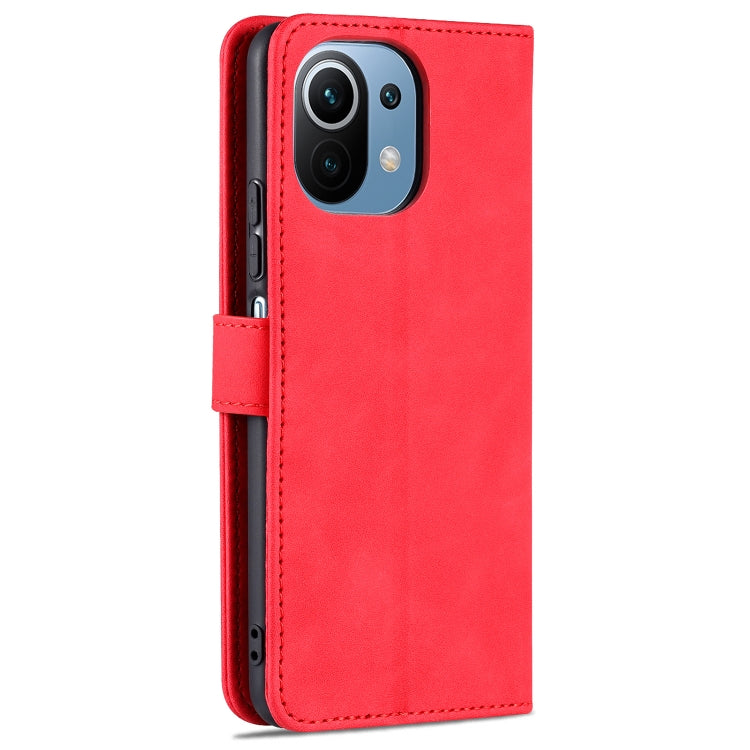 For Xiaomi Mi 11 Lite AZNS Skin Feel Calf Texture Horizontal Flip Leather Case with Card Slots & Holder & Wallet
