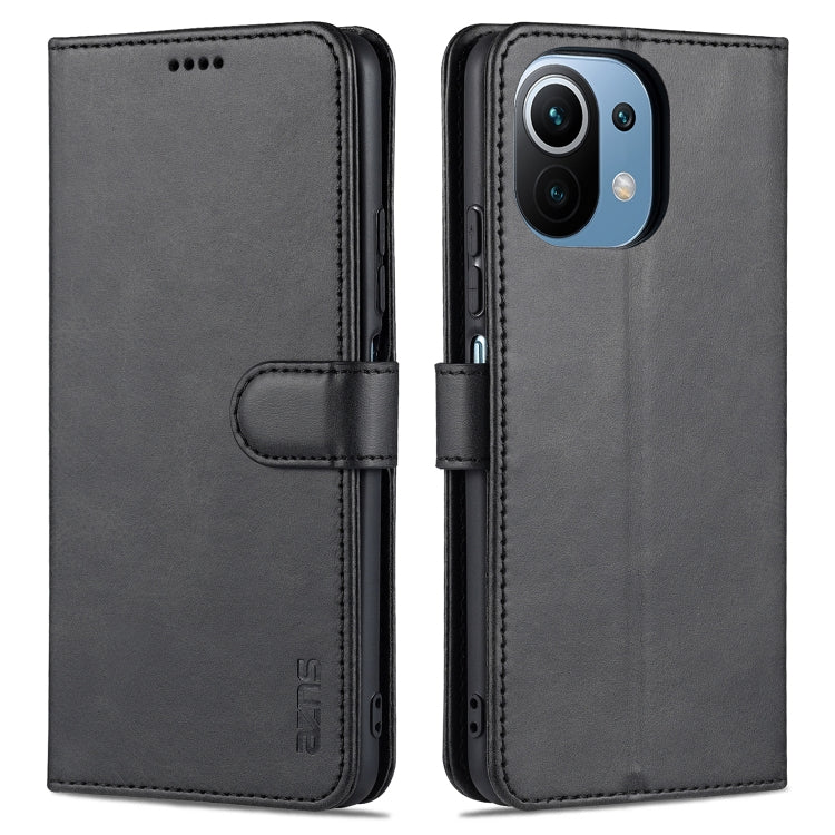 For Xiaomi Mi 11 Lite AZNS Skin Feel Calf Texture Horizontal Flip Leather Case with Card Slots & Holder & Wallet