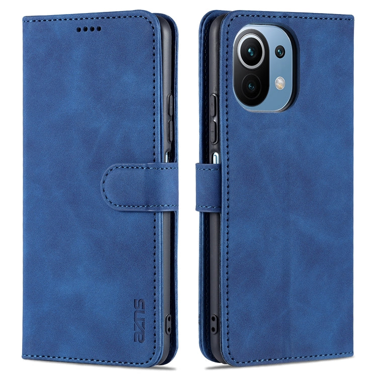 For Xiaomi Mi 11 Lite AZNS Skin Feel Calf Texture Horizontal Flip Leather Case with Card Slots & Holder & Wallet