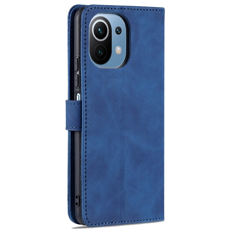 For Xiaomi Mi 11 Lite AZNS Skin Feel Calf Texture Horizontal Flip Leather Case with Card Slots & Holder & Wallet