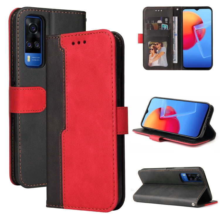 For vivo Y51 2020 / Y31 2021 Business Stitching-Color Horizontal Flip PU Leather Case with Holder & Card Slots & Photo Frame