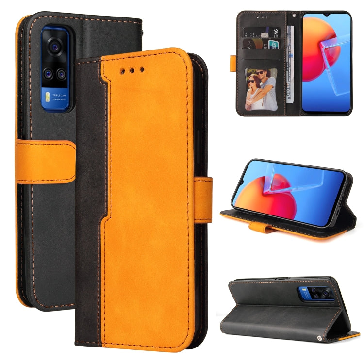 For vivo Y51 2020 / Y31 2021 Business Stitching-Color Horizontal Flip PU Leather Case with Holder & Card Slots & Photo Frame