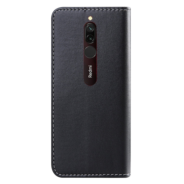 For Xiaomi Redmi 8 Tricolor Stitching Horizontal Flip TPU + PU Leather Case with Holder & Card Slots & Wallet