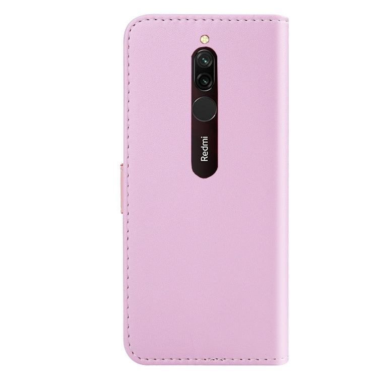 For Xiaomi Redmi 8A Tricolor Stitching Horizontal Flip TPU + PU Leather Case with Holder & Card Slots & Wallet