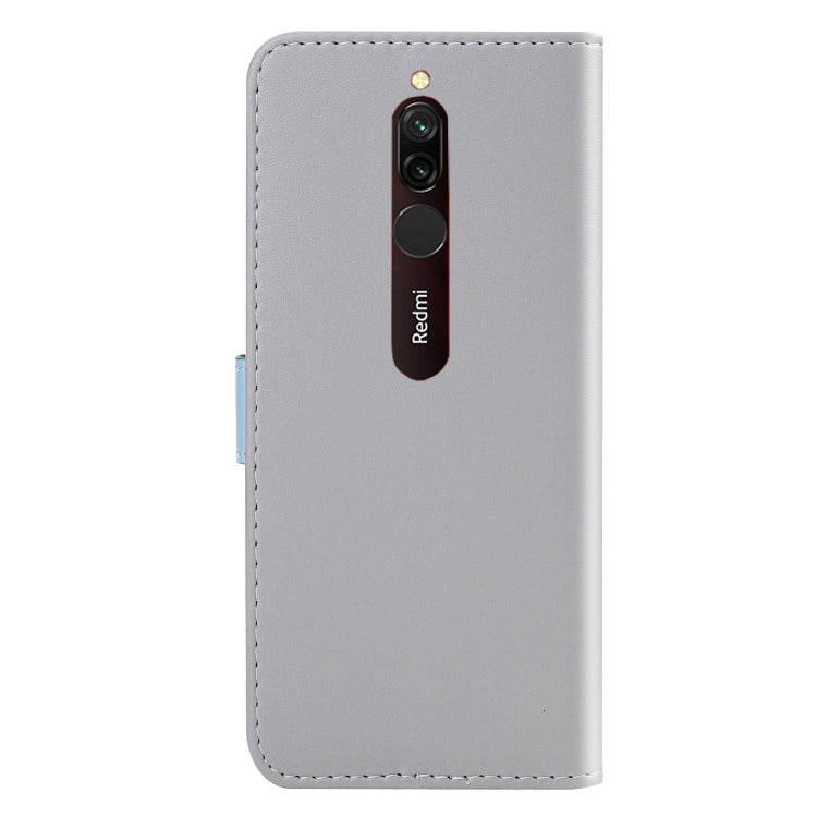 For Xiaomi Redmi 8A Tricolor Stitching Horizontal Flip TPU + PU Leather Case with Holder & Card Slots & Wallet