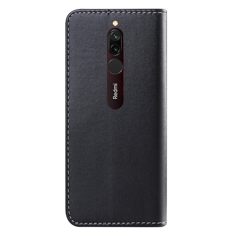 For Xiaomi Redmi 8A Tricolor Stitching Horizontal Flip TPU + PU Leather Case with Holder & Card Slots & Wallet