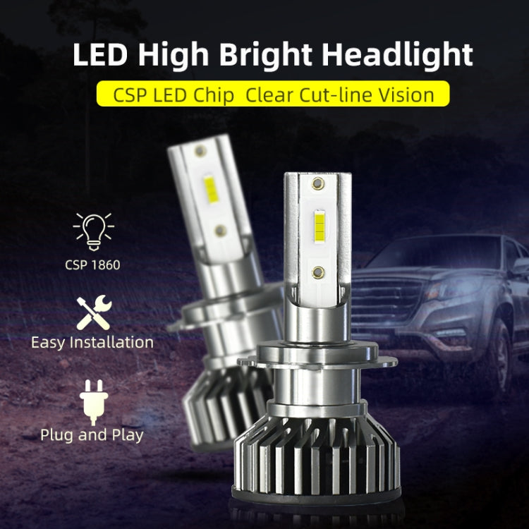 F2 H7 1 Pair 12V / 25W / 3000LM IP68 Waterproof Car 1860 CSP LED Headlight(White Light)