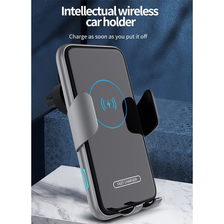 V8 15W 360 Degree Rotatable Smart Sensor Car Wireless Charger Phone Holder