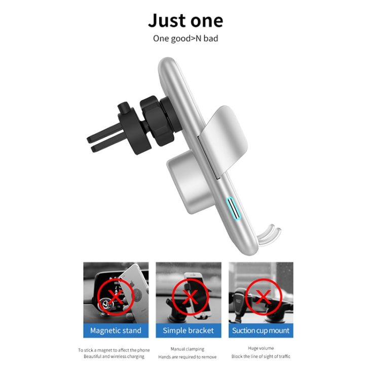 V8 15W 360 Degree Rotatable Smart Sensor Car Wireless Charger Phone Holder