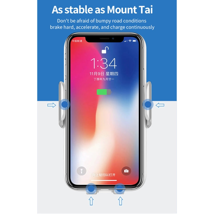 V8 15W 360 Degree Rotatable Smart Sensor Car Wireless Charger Phone Holder