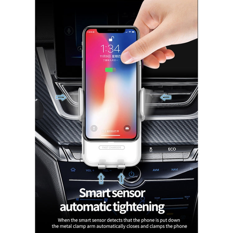 V8 15W 360 Degree Rotatable Smart Sensor Car Wireless Charger Phone Holder