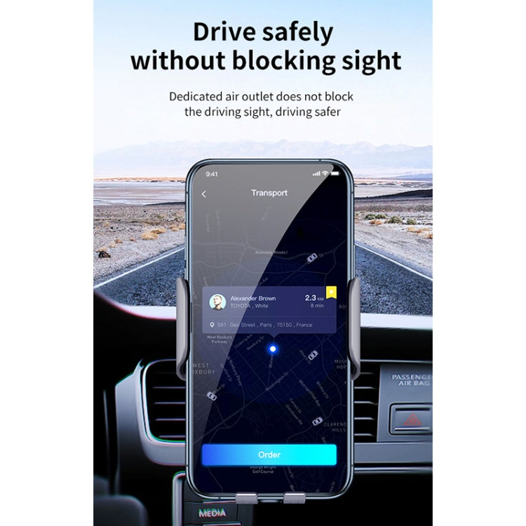 V8 15W 360 Degree Rotatable Smart Sensor Car Wireless Charger Phone Holder